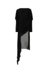 Gucci Asymmetric Crepe Mini Dress In Black