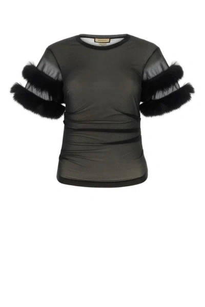 GUCCI GUCCI WOMEN BLACK JERSEY TOP