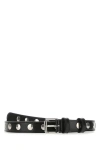 Gucci Adjustable Leather Belt With Silver Buckle In Black