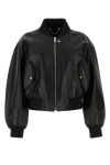 GUCCI GUCCI WOMAN BLACK LEATHER BOMBER JACKET