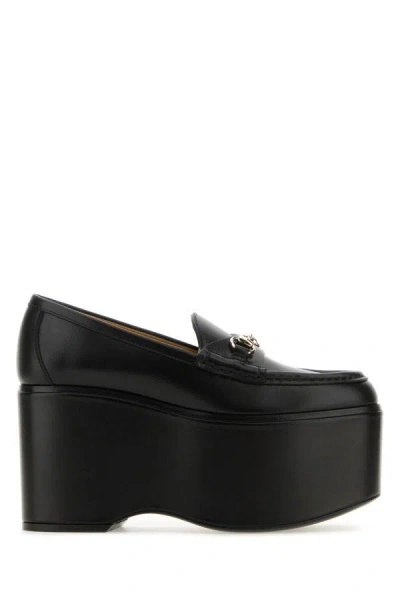 Gucci Woman Black Leather Loafers