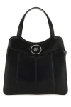 Gucci Woman Black Leather Small Petite Gg Handbag In Black
