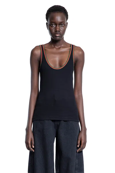 Gucci Woman Black T-shirts & Tank Tops