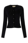 GUCCI GUCCI WOMAN BLACK VISCOSE BLEND CARDIGAN