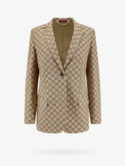 Gucci Woman Blazer Woman Beige Blazers E Vests In Cream