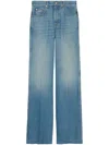 Gucci Horsebit-detail Wide-leg Jeans In Blue/mix