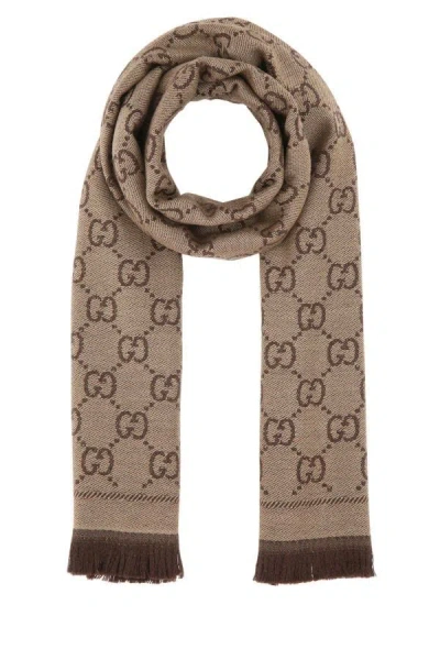 Gucci Woman Embroidered Wool Scarf In Multicolor