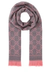 Gucci Logo-print Wool Scarf, Graphite/pink