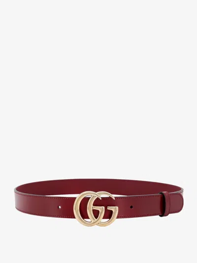 Gucci Woman Gg Marmont Woman Red Belts In Burgundy