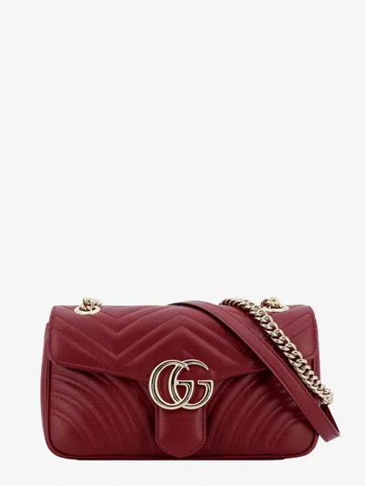 Gucci Woman Gg Marmont Woman Red Shoulder Bags