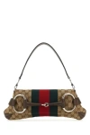 Gucci Women Gg Supreme Fabric And Leather Medium  Horsebit Chain Shoulder Bag In Multicolor