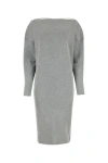 Gucci Grey Stretch Wool Blend Dress In Gray