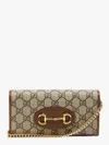Gucci Horsebit 1955 Canvas Wallet-on-chain In Brown