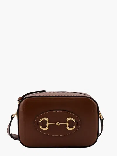 GUCCI GUCCI WOMAN HORSEBIT 1955 WOMAN BROWN SHOULDER BAGS