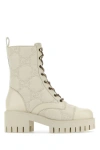 GUCCI GUCCI WOMAN IVORY LEATHER ANKLE BOOTS