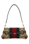 Gucci Women Original Gg Fabric Small  Horsebit Chain Shoulder Bag In Multicolor