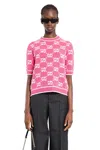Gucci Gg Wool Bouclé Jacquard Top In Pink