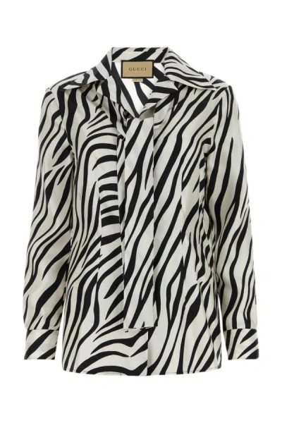 Gucci Printed Silk Shirt In Animalier