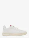 Gucci Re-web White Low Top Sneakers With Web Detail And Embossing In Leather Woman In White