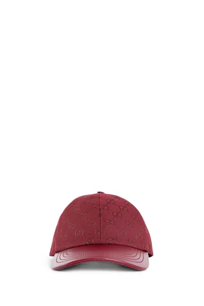 Gucci Women's Rosso Ancora Gg Fabric Baseball Cap In Red
