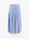 Gucci Gg Supreme Oxford Cotton Midi Skirt In Blue