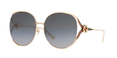 Gucci Woman Sunglass Gg0225s In Grey Gradient