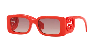Gucci Gg Rectangle Acetate Sunglasses In 005 Red