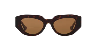 Gucci Womens Brown Gg1421s Rectangle-frame Acetate Sunglasses