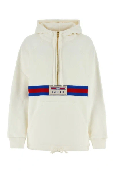 Gucci Sweatshirt Aus Baumwolljersey Mit Web In White