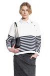 Gucci Embroidered Stripes Cotton Sweater In White