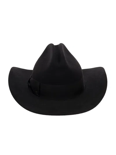 Gucci Womans Black Felt Large Brim Hat