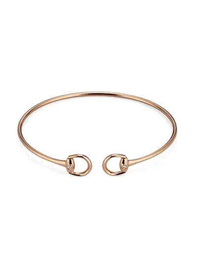 Gucci Women's 0.024 Tcw Diamond & Rosegold Horsebit Bangle Bracelet In Gold