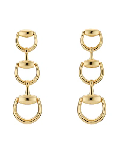 Gucci Horsebit 18k Drop Earrings In Gold