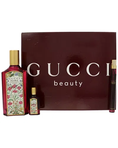 Gucci Women's 3pc Flora Gorgeous Gardenia Intense Gift Set In Transparent