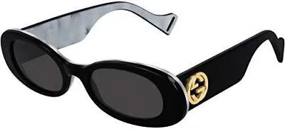 Pre-owned Gucci Women's Acetate Square Sunglasses, Black Grey, One Size In Multicolor