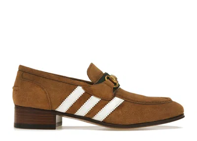 Pre-owned Gucci Women's Adidas X  Loafer Light Suede Sneakers In Brown/white In Multi