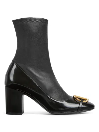 Gucci Women Leather Boots With Metal Horsebit In Black