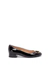 Gucci Black Leather Ballet Flats In Multi