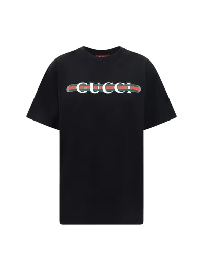 Gucci Lido Printed Cotton Jersey T-shirt In Black