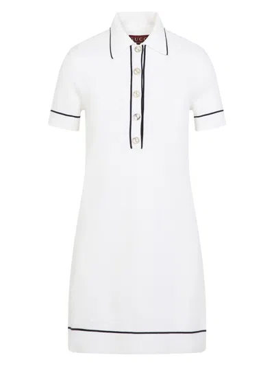 GUCCI WOMEN'S AND BLUE WOOL POLO DRESS T-SHIRT