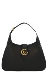 Gucci Aphrodite Large Leather Shoulder Bag In Black