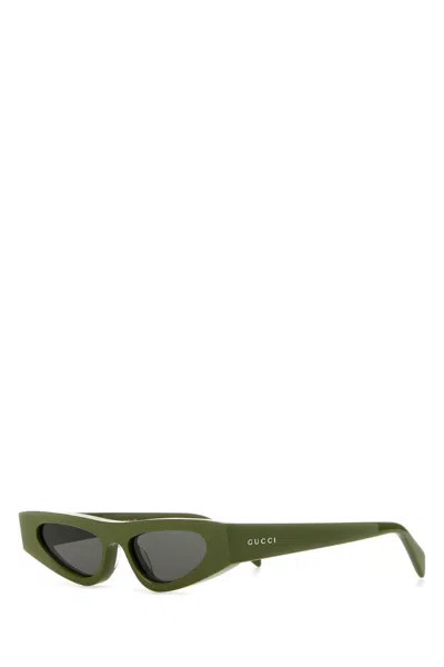 Gucci Women Army Green Acetate Sunglasses