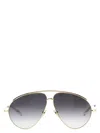 Gucci Gold Metal Aviator Sunglasses Women In Gold