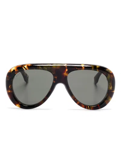 Gucci Women Aviator Sunglasses In Brown