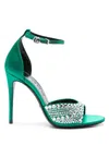 Gucci Women Balance With High Heel And Crystals In Green