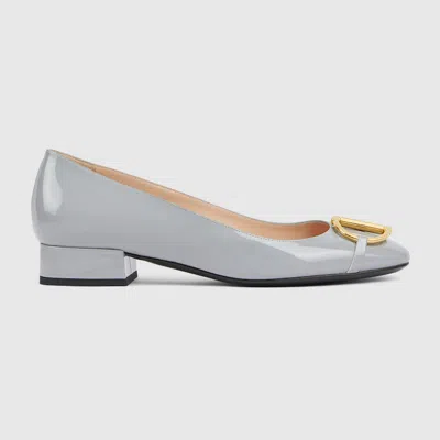 Gucci Damenballerina Mit Halbem Horsebit In White