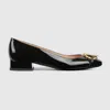 Gucci Damenballerina Mit Halbem Horsebit In Black