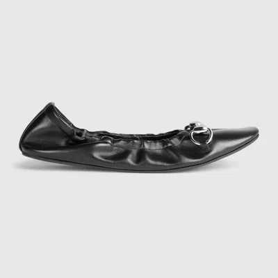 Gucci Women's Ballet Flat With Horsebit In Black