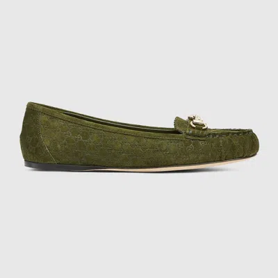 Gucci Women's Ballet Flat With Horsebit In Green