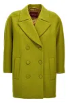 Gucci Green Double-breasted Jacket With Notched Revers In Wool Woman In Green